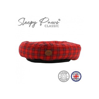 RED TARTAN DONUT BED 70CM