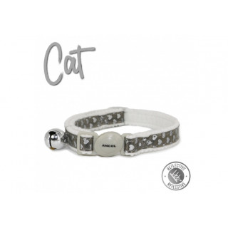 REFLECTIVE HEARTS SAFETY CAT COLLAR SILVER