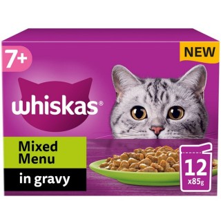 WHISKAS 7+ Cat Pouches Mixed Menu in Gray 12x85g