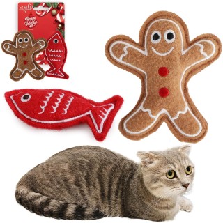 All For Paws Happy Holidays Gingerbread Man and Fish